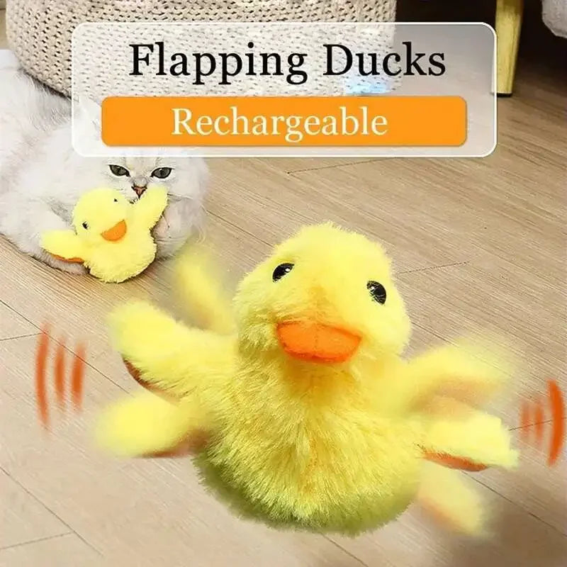 Flapping Duck Interactive Cat Toys Electric Bird Toys Washable Cat Plush Toy with Vibration Sensor Sound Cats Game Kitten