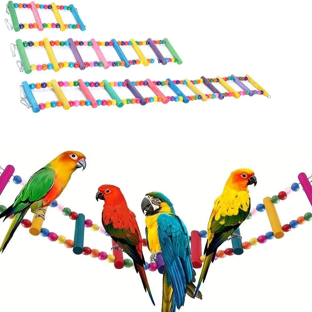 Bird Parrot Toys Ladders Swing Chewing Toys Hanging Pet Bird Cage Accessories Hammock Swing Toy for Bird Parrot
