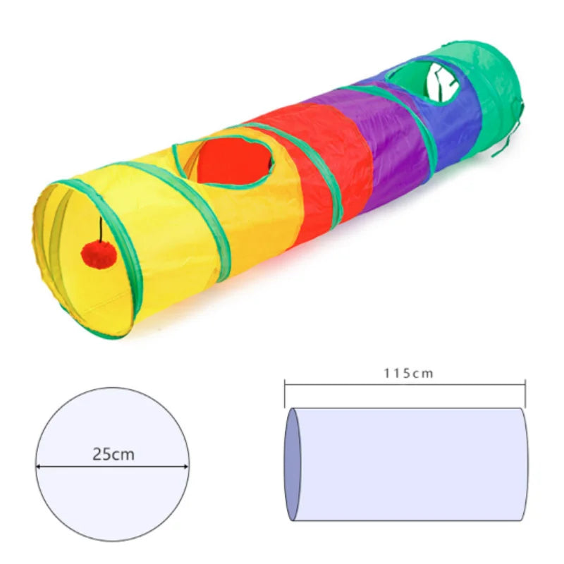 Hot Cat Tunnel Pet Tube Collapsible Play Toy Indoor Outdoor Kitty Puppy Toys for Puzzle Exercising Hiding Training Pet Toys