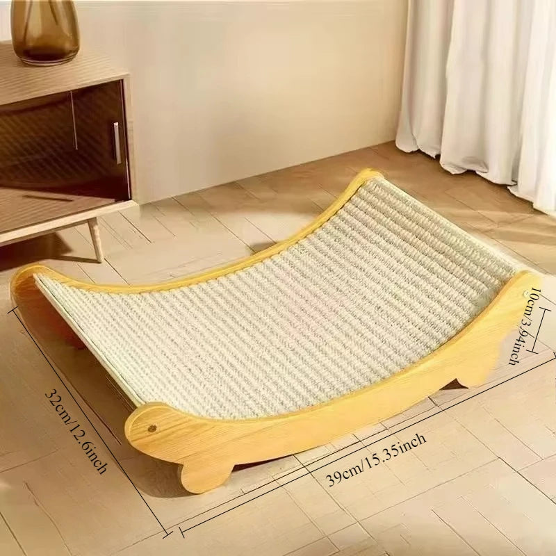 Wooden Cat Scratching Board Scratching Recliner Scratch-resistant Post Cat Toys Wear-resistant  Pet Supplies with Sisal Surface