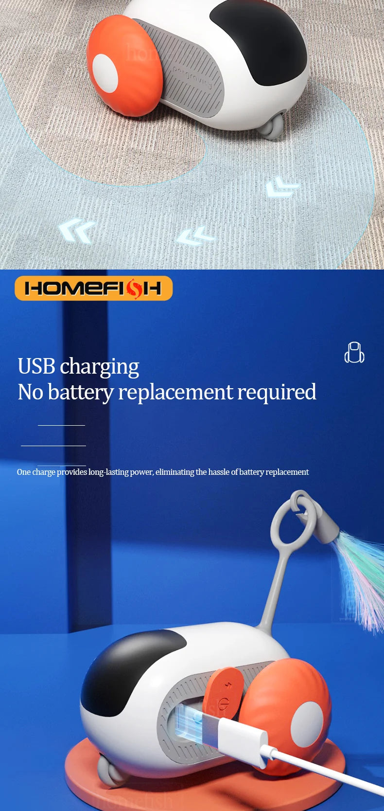 Smart Cat Car 2 Modes Automatic Moving Remote Controlled Car for Cats Dogs Interactive Playing Kitten Training Pet Supplies