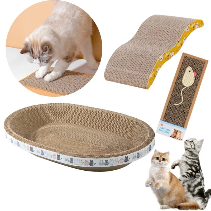 Cat Scratching Board Kitten Scratch Guards Claw Scraper Pads Toys Oval Corrugated Paper Nest Protect Furniture Cat Accessories