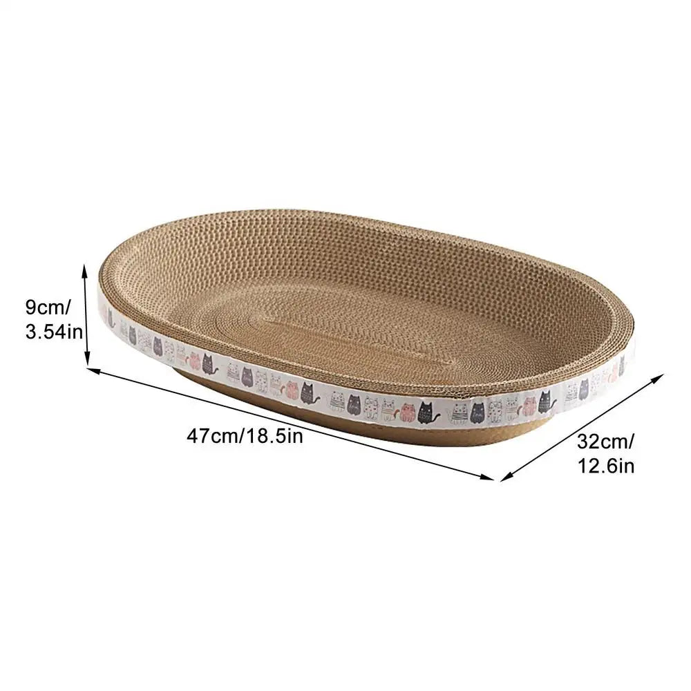 Cat Scratching Board Protect Furniture Grinding Claw Toys Oval Corrugated Paper Wear-resistant Cat Nest Cat Accessories