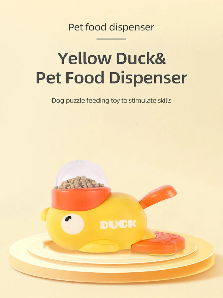 Little yellow duck pet leaking device pet interactive toys educational training device pet feeding device puppy leaking toys
