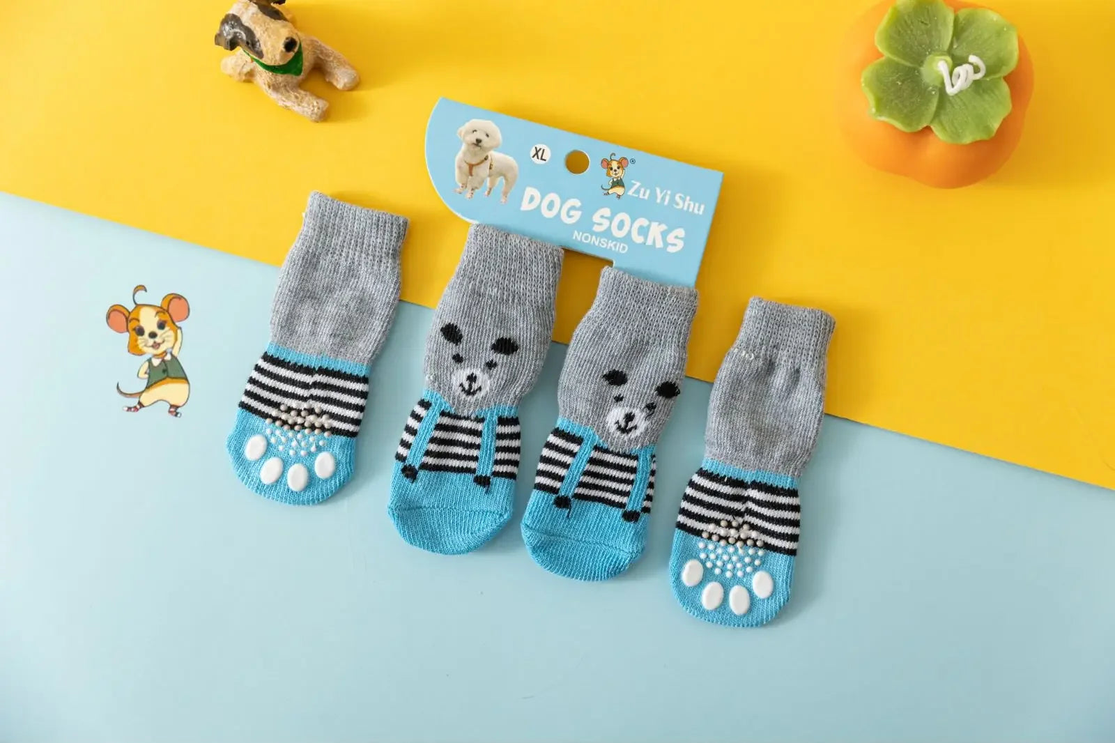 Puppy Dog Knit Socks Autumn Cute Winter Pet Socks Anti-Slip Knitted Small Dogs Shoes Warm Paw Protector Dog Accessories