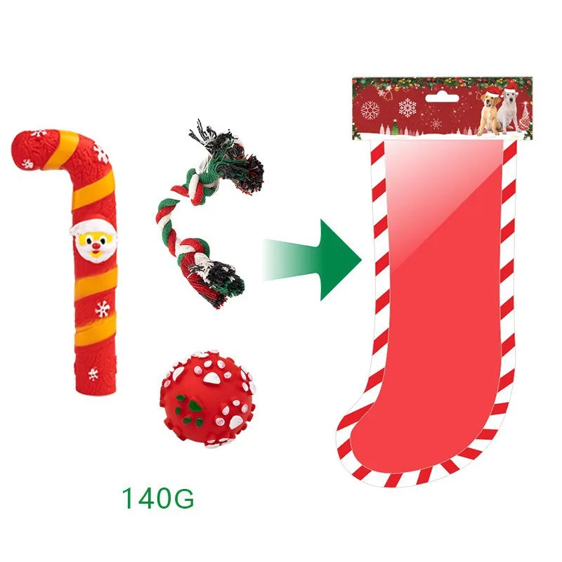 Christmas Pet Dog Toys Sound Elk Dog Bite Resistant Set Deer Crutches Bite Resistant Dog Christmas Gift Box Limited Edition