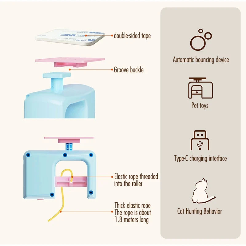 Interactive Cat Toys Electric Cat Yo-Yo Electric Smart Door Hanging Cat Balls Toy Self-entertainment Cat Amusement Artifact