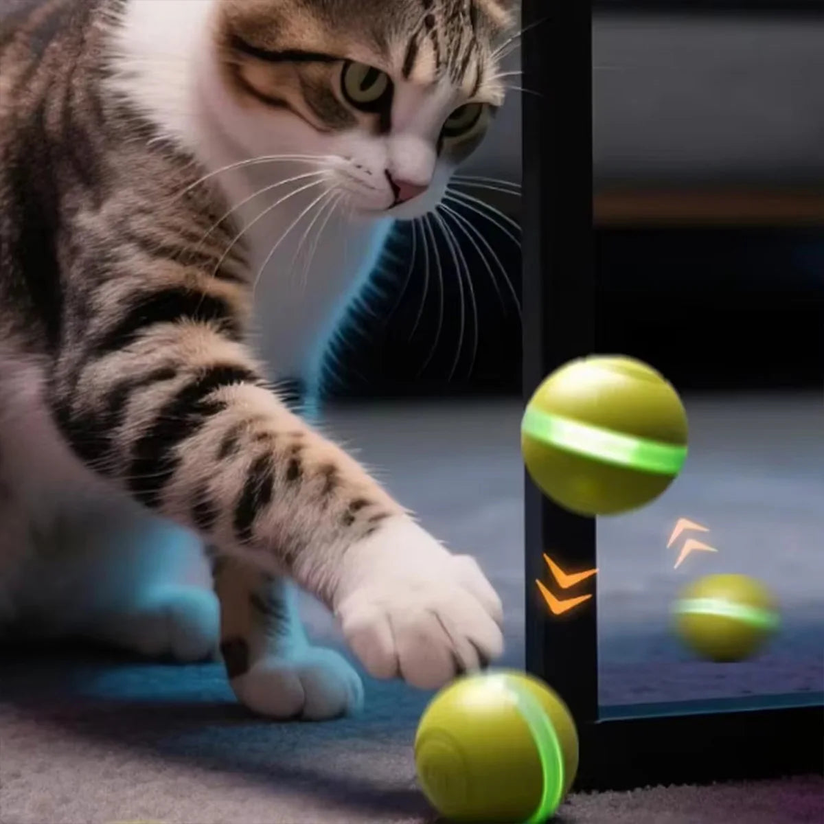 Interactive Smart Ball Cat Toys for Entertainment and Training Electronic Automatic Rolling Ball with LED Light Pet Toys for Cat