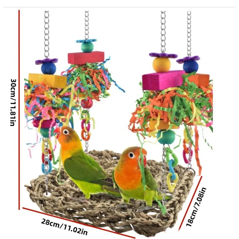 2025 Parrot Toys Climbing Net Hammock Medium and Large Bird Toys Birdcage Accessories Bird Toys