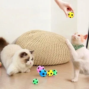 4pcs Cat Toys Latex Foam Ball Interactive Chasing Self Entertainment Teething Toys Soft Comfortable Fast Rebound Pet Supplies