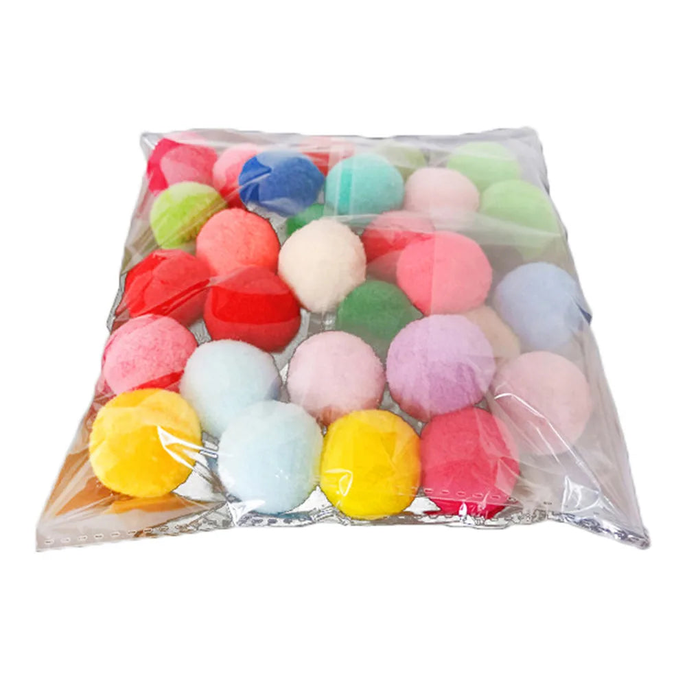 10/50/100 pcs Cute Funny Cat Toys Stretch Plush Ball Cat Toy Ball Creative Colorful Interactive Cat Pom Pom Cat Chew Toy