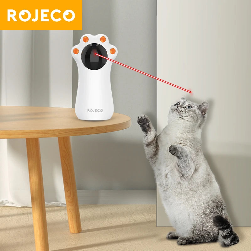 ROJECO Automatic Cat Laser Toys Interactive Cat Claws LED laser for Cat Toy Teasing Pet Indoor USB Rechargeable Cat Accessories