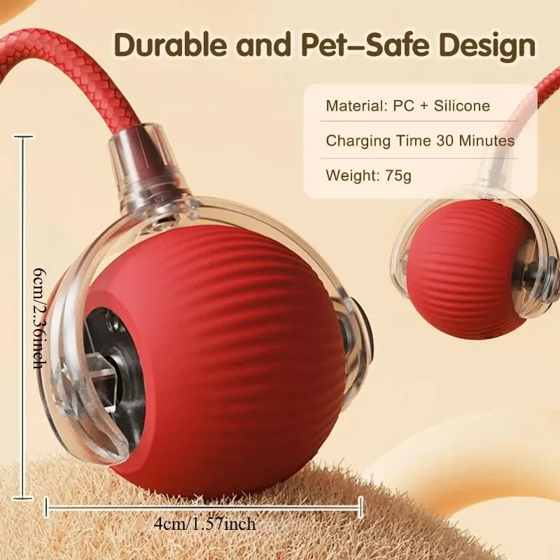 Interactive Dog Toys Rechargeable Pet Interactive Toys Electric Cats Ball Automatic Rolling Fake Tail Ball Dog Cats Toy