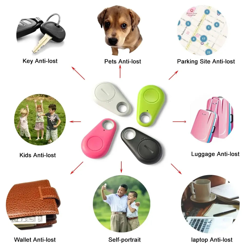 Mini Smart Pets Cat Accessories Bluetooth 5.0 GPS Tracker Anti-lost Alarm Tag Wireless Child Bag Wallet Keychains Locator