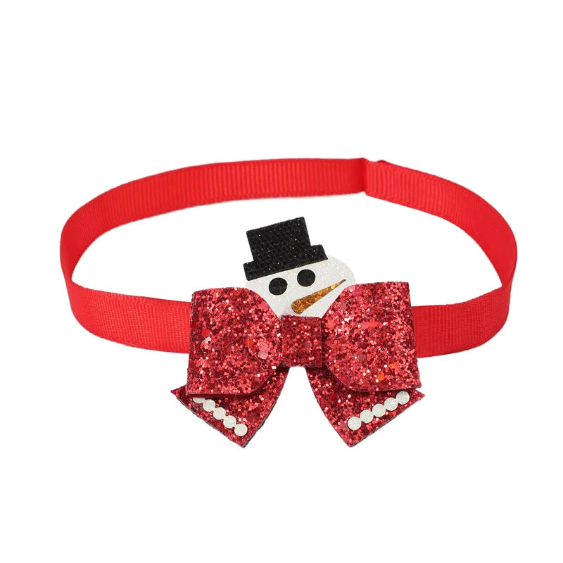 1pc Christmas Pet Bow Tie, Red With Christmas Elements, Mini Cute Tie Suitable For Pet Christmas, Creative Dog Accessories ﻿