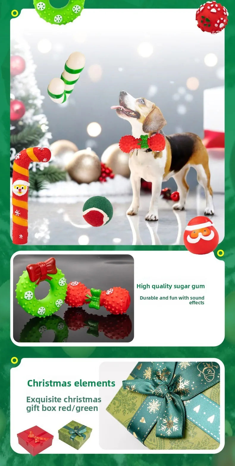 Christmas Pet Dog Toys Sound Elk Dog Bite Resistant Set Deer Crutches Bite Resistant Dog Christmas Gift Box Limited Edition