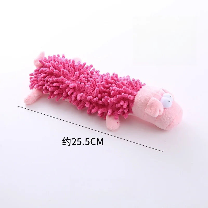 Chew Resistant Plush Pet Toys Stress Relieving Mop Plush Frogs Hippopotamus Teeth Grinding Dog Toys