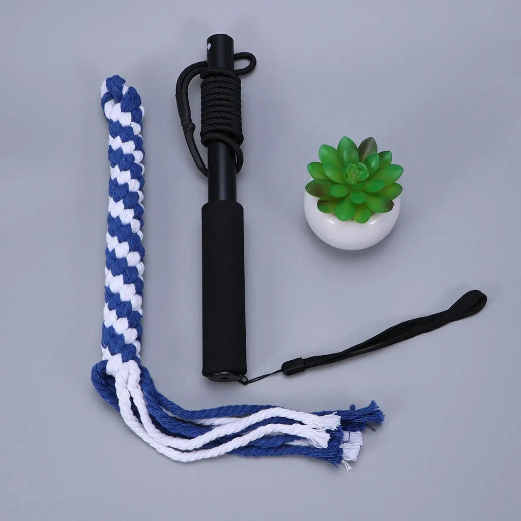 Interactive Dog Toys Extendable Flirt Pole Funny Chasing and Exerciser for Pets Size S (Black)