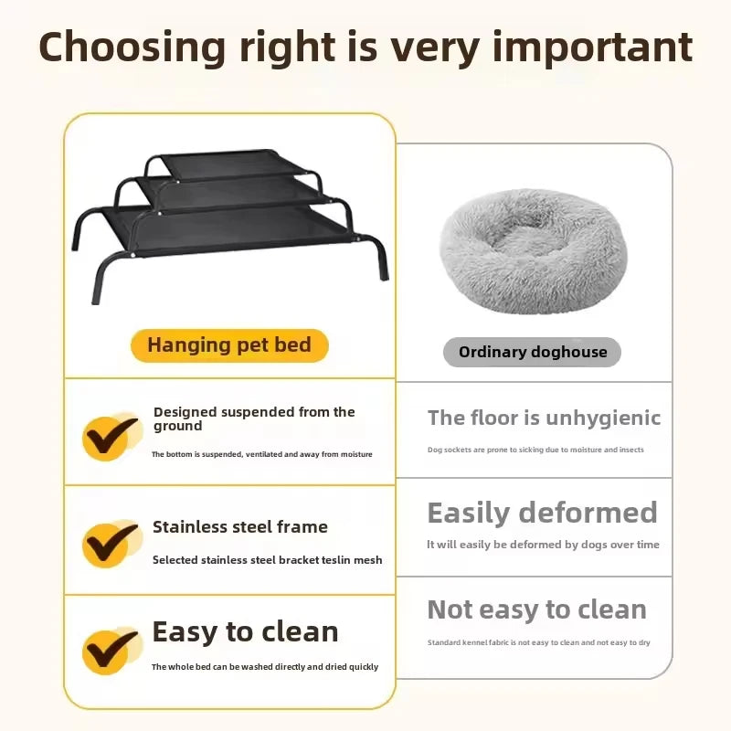 Elevated Dogs Bed Cat Folding Pet Camping Bed Cat Dog House Portable Removable Washable Cats Kennel Puppy Beds Dog Accessories