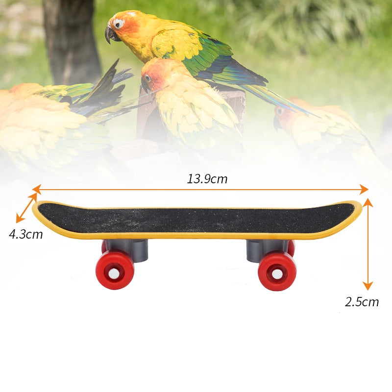 Bird Toys Funny Parrot Mini Skateboard Toy Birds Training Skateboard For Budgies Parakeet Growth Toy Pet Toy Bird Accessories