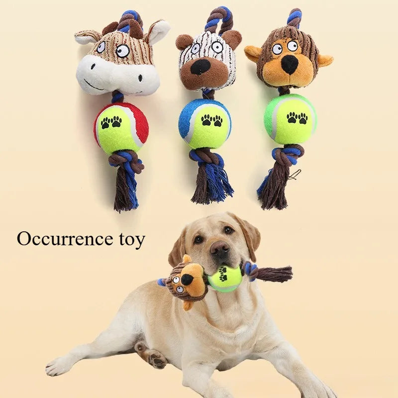 Popular cat and dog toys corduroy tennis cotton rope dog gnashing teeth pet supplies dog interaction