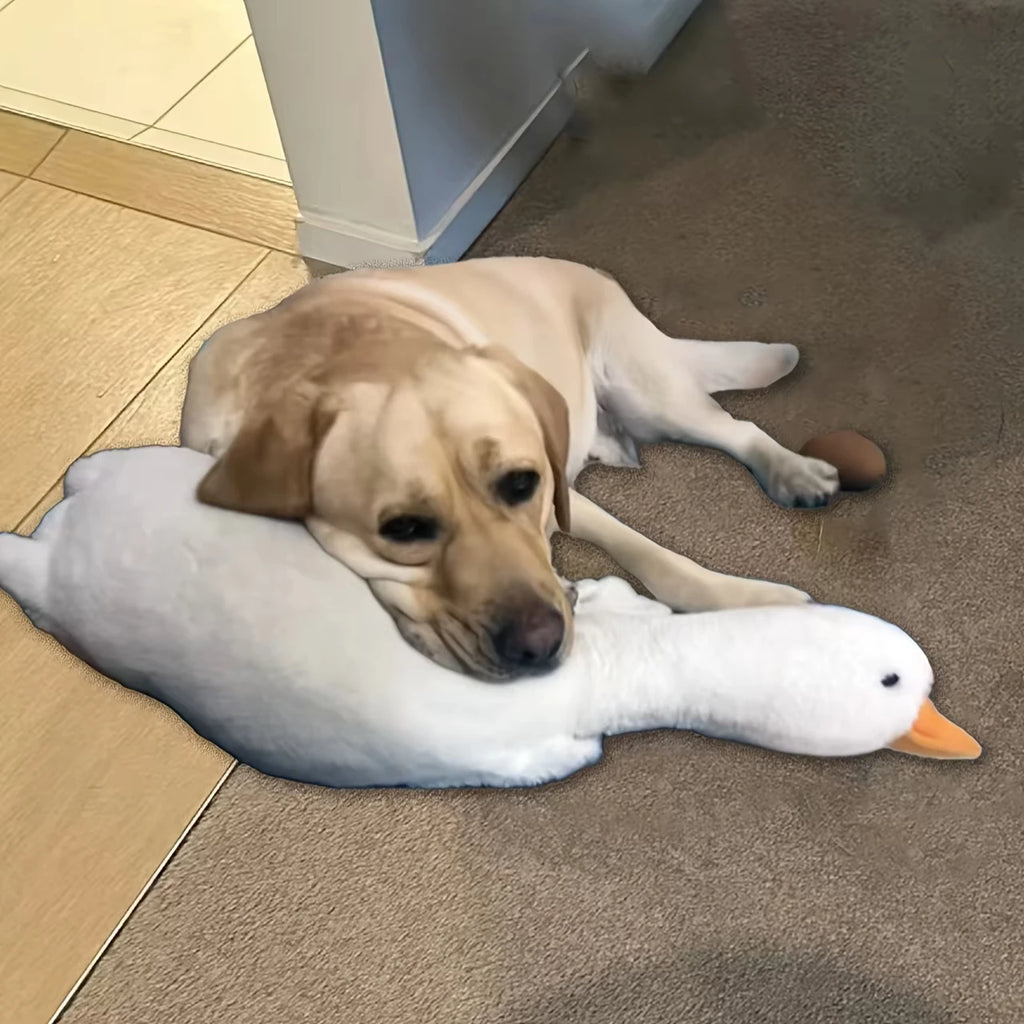Large Plush White Duck Dog Toys Realistic Goose Design Dolls Suitable for Dogs Chew and Play Best Pet Supplies