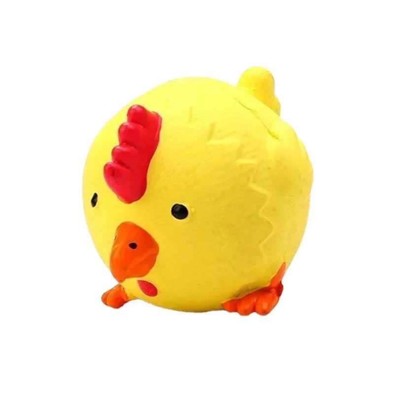 1/3 PCS Farm Animal Squeaky Chew Toys – Latex Pig/Chicken/Cow Shapes with Dental Ridges Dog Toys for Small Dogs