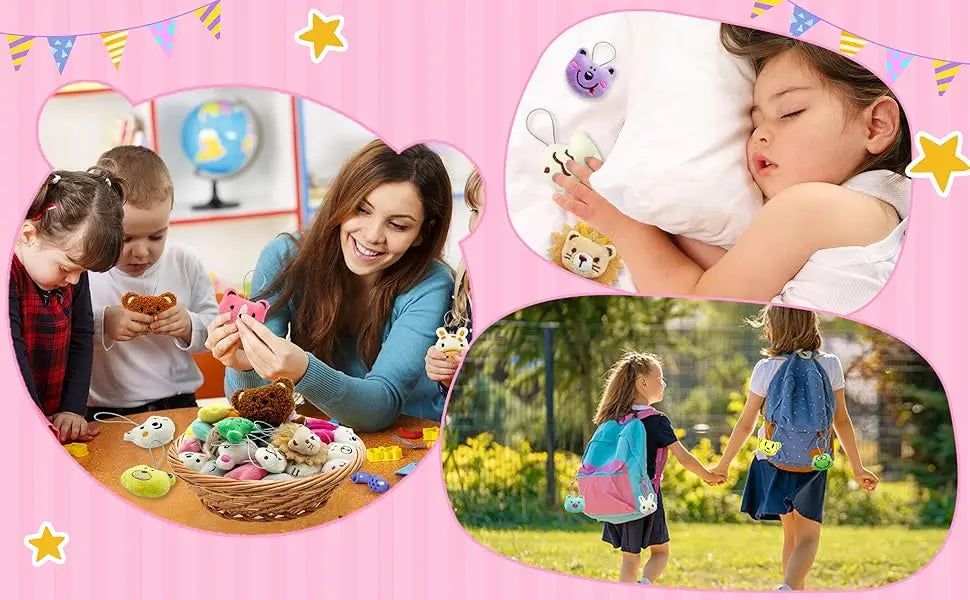 24-100Pcs Mini Animal Plush Toys Set Cute Small Animal Stuffed Toy Keychain for Party Favors for Goody Bag Easter Egg Stuffers