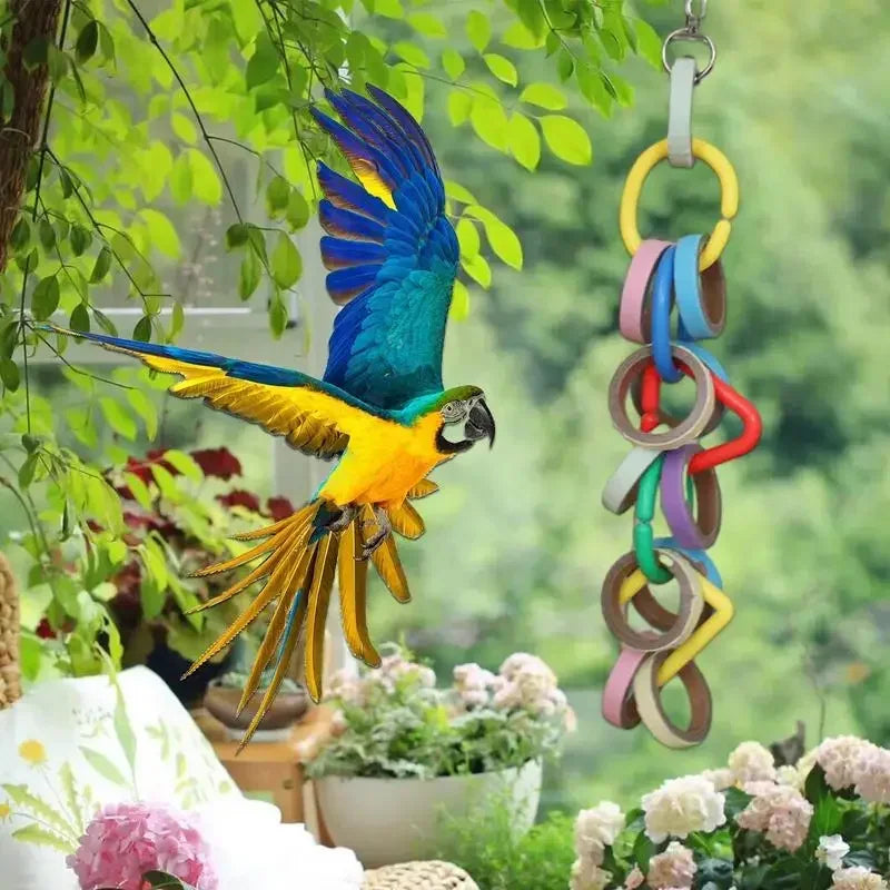 Parrot Toys For Large Birds With Metal Hook Colorful Chewing Parrot Toys Parrot Toy Bird Toy For Parrots Bird Cage Accessories