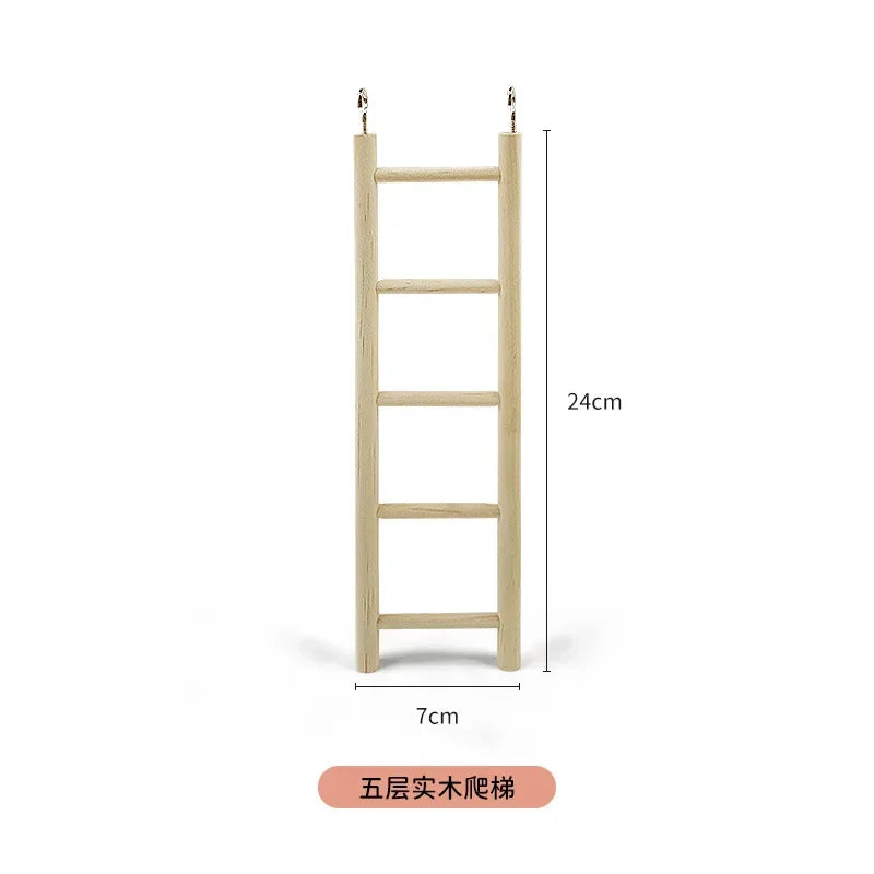 1PC Birds Toy Wooden Ladders Swing Scratcher Perch Climbing 3/4/5/6 Ladder Bird Cage Hamsters Parrot Toys Hanging Pet Supplies