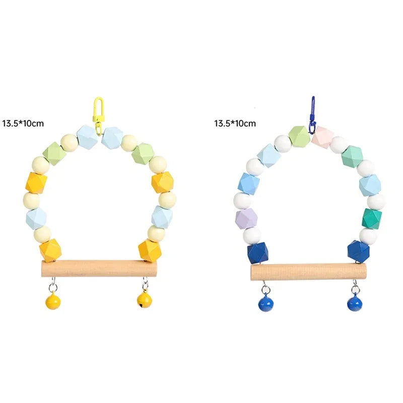 Bird Parrot Toys Ladders Swing Chewing Toys Hanging Pet Bird Cage Accessories Hammock Swing Toy for Small Parakeets