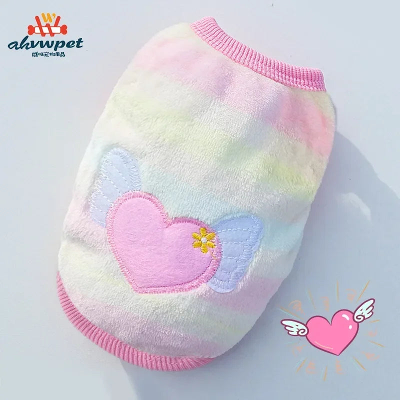 Cute Dog Clothes Winter Vest for Small Dogs Cats Warm Pets Sweater Soft Flannel Puppy Puffer Jacket Dog Accessories Supplies