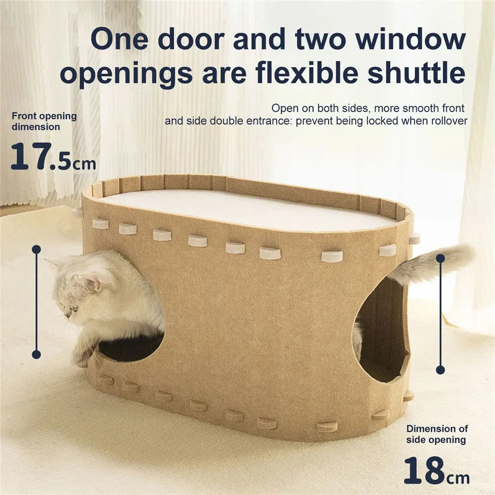Felt Cat Bed Wear Resistant Pet House Detachable Cat Amusement Park Pet Shelter All Season Universal Pet House Cat Accessories