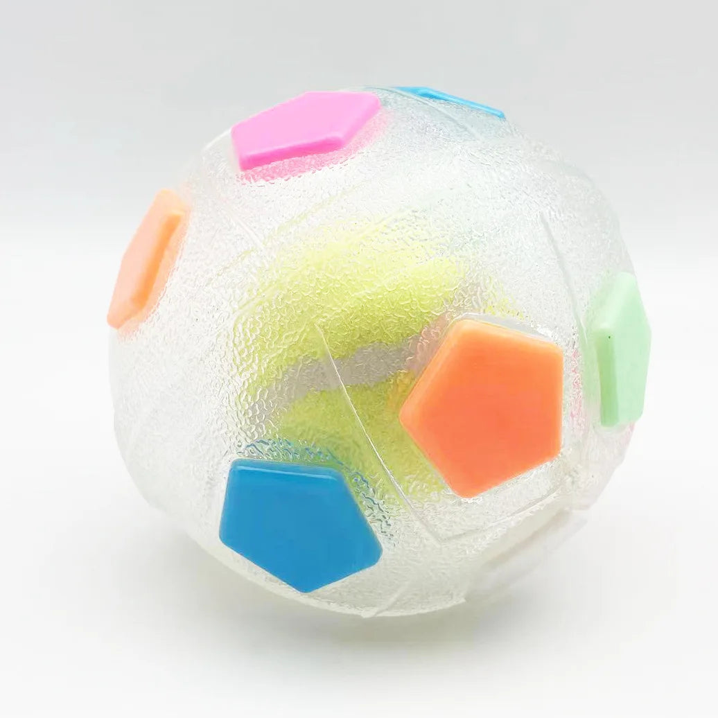 New football tennis ball shaped pet dog toys, durable teething relief to accompany outdoor training squeak toys