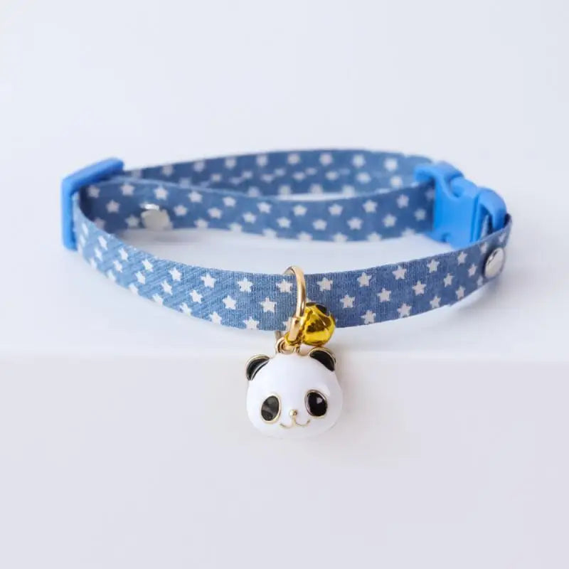 Collar Sakura Heart Fruit Cat Plaid Cat Collars Bell Cartoon Necklace Adjustable Collar for Cat Small Dog Pet Cat Accessories