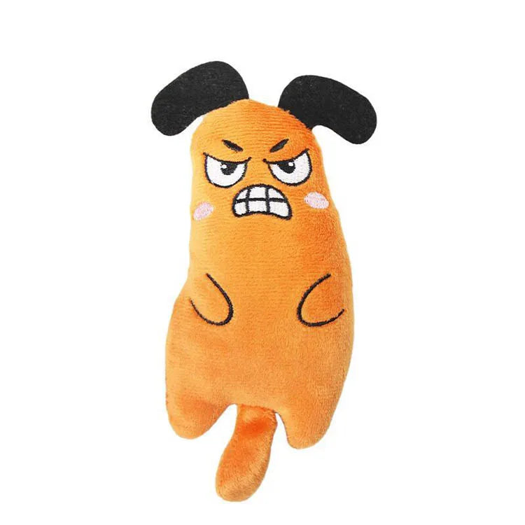Funny Cat Toys Plush Embroidery Interactive Cat Toys Mini Teeth Grinding Catnip Toys Kitten Chewing Squeaky Toy Pet Supplies