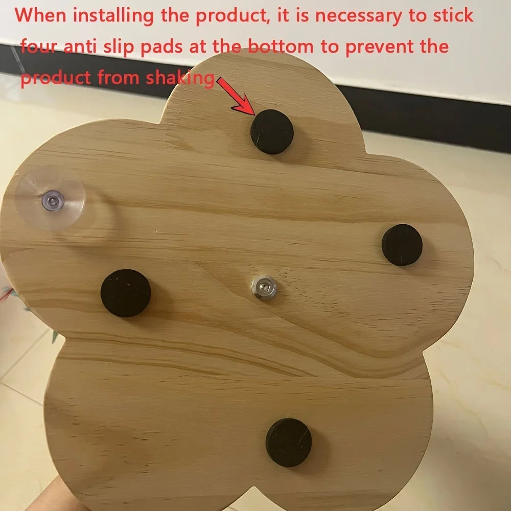 Solid Wood Cat Turntable Cat Scratching Post, Cat Teaser Stick, Cat Scratching Board for Cats, Durable Cat Toys