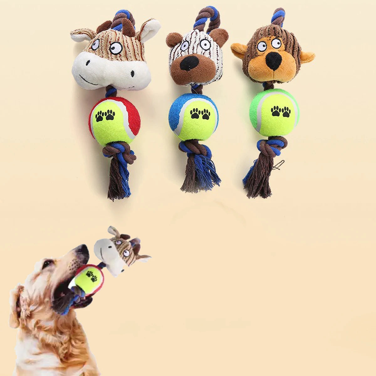 Popular cat and dog toys corduroy tennis cotton rope dog gnashing teeth pet supplies dog interaction