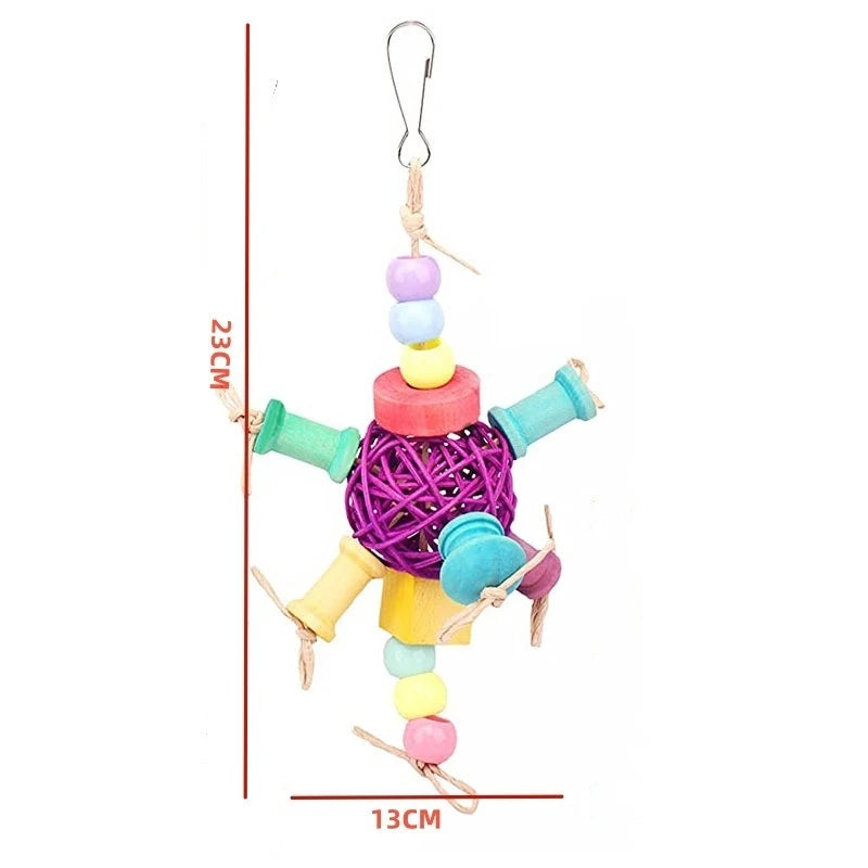 Bird and Parrot Toys Swing BirdCage Decoration Mirror Staircase Wind ChimesBird Accessories Toys for Birds juguetes para pájaros