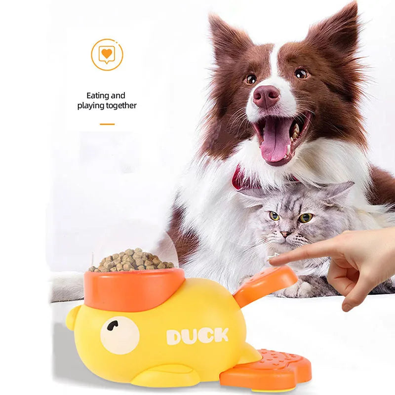 Little yellow duck pet leaking device pet interactive toys educational training device pet feeding device puppy leaking toys
