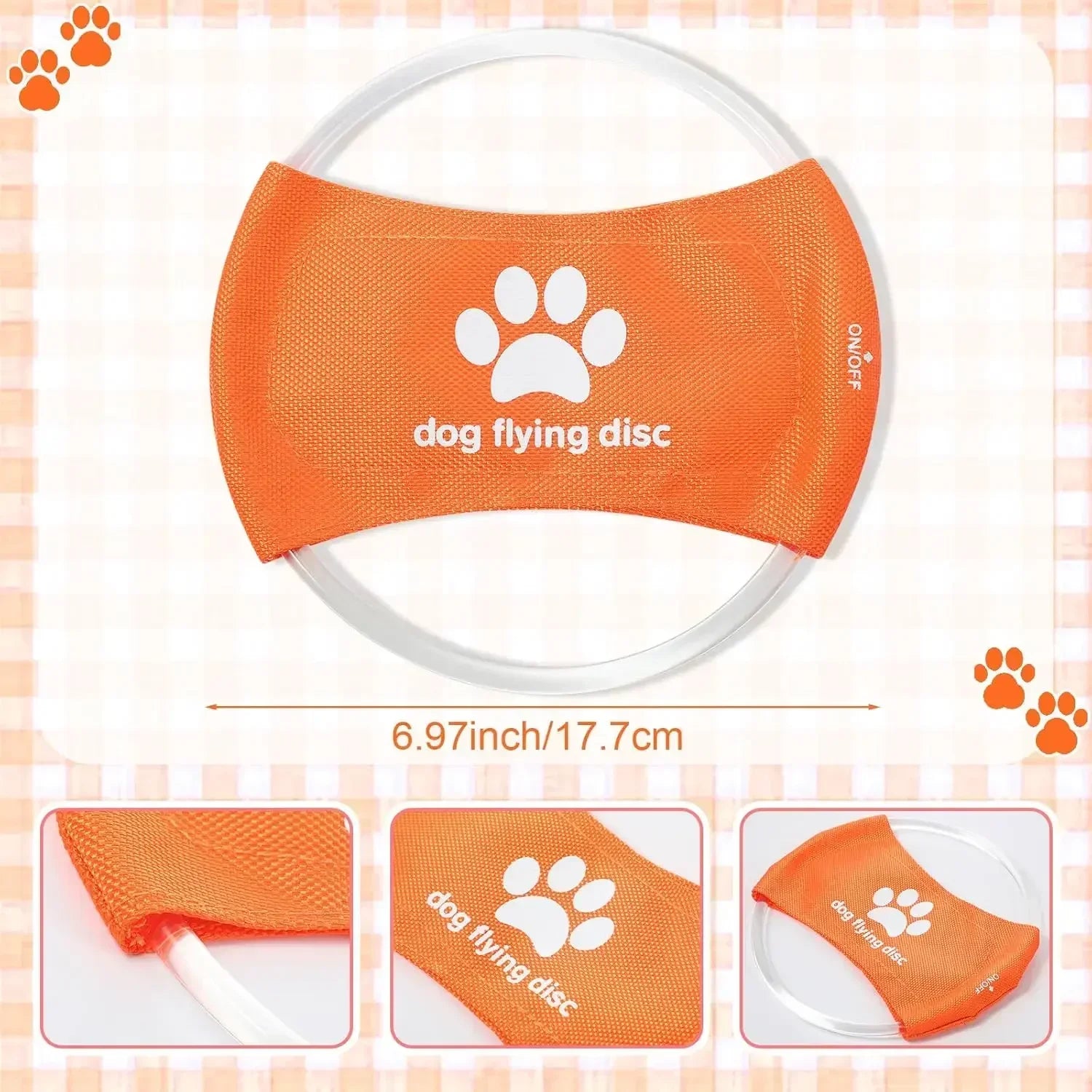 Dog Toy LED Glowing Rechargeable Disc Flying Toys with 3 Light Modes Pet Interactive Toys Training Throwing Dog Accessories