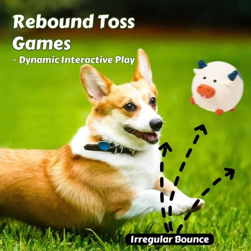 1/3 PCS Farm Animal Squeaky Chew Toys – Latex Pig/Chicken/Cow Shapes with Dental Ridges Dog Toys for Small Dogs