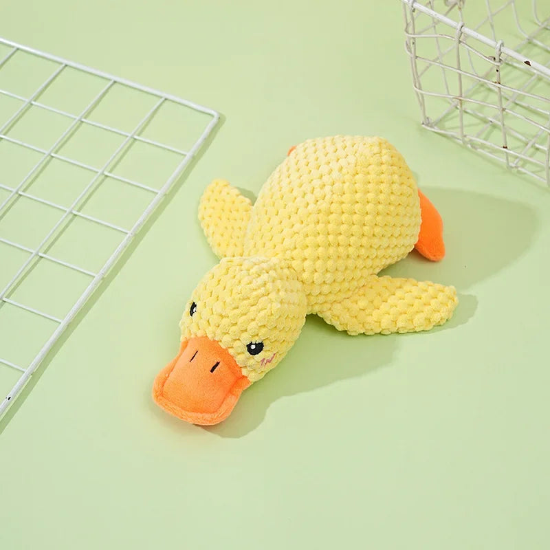 Dog Toys Plush Companion Sleeping Duck  for Small Large Dogs Bite Resistant Teeth Grinding Sound Relief Duck  Toy