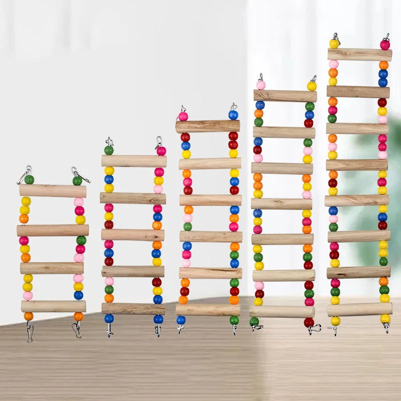 Bird Toys Set Swing Chewing Training Toys Small Parrot Hanging Hammock Parrot Cage Bell Perch Toys with Ladder Pet Supplies 1pc