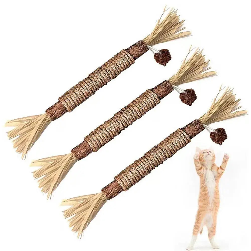 New Cat Toys Natural Matatabi Pet Cat Snacks Stick Cleans Tooth Removers Hair to Promote Digestion Silvervine Kitten Chew Toy
