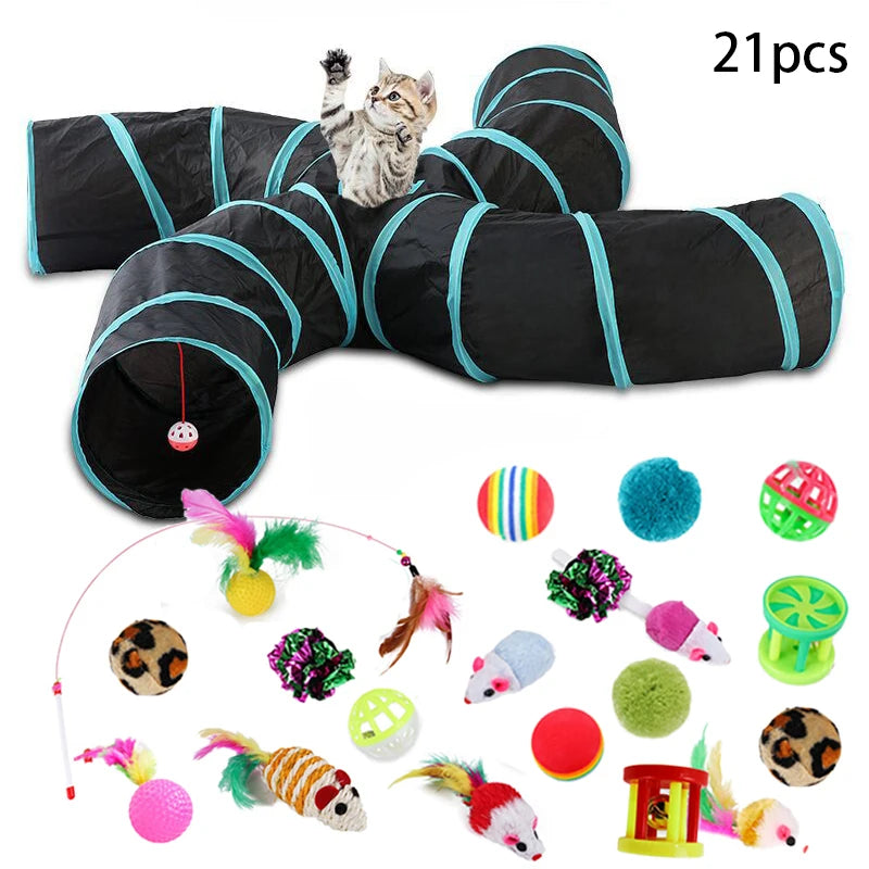 Cat Kitten Toys Variety Pack Pet Cat Toys Combination Set Cat Toy Funny Cat Stick Sisal Mouse Bell Ball Cat Supplies