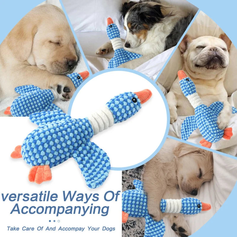 Dog Toys Plush Animal Toy Wild Goose Chewing Toy for Small Medium Large Dogs Cats Teeth Cleaning Toys Pet Squeak Toy for Puppy