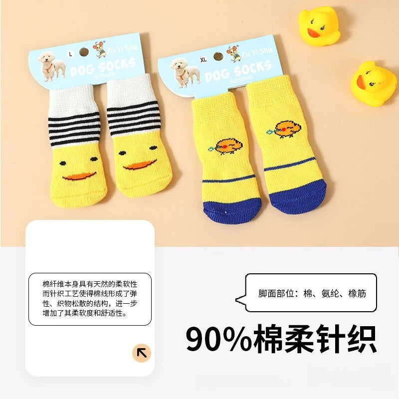 Cute Puppy Dog Knit Socks Autumn Winter Pet Socks Anti-Slip Knitted Small Dogs Shoes Warm Paw Protector Dog Accessories