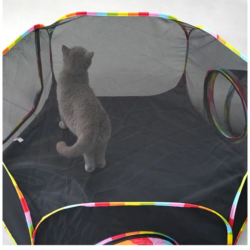 Cat Tunnel Portable Foldable Set Pet Rabbit Guinea Pig Tent Maze Channel Toy Dog Fence Pet Cage Large Space Multiple Gameplay