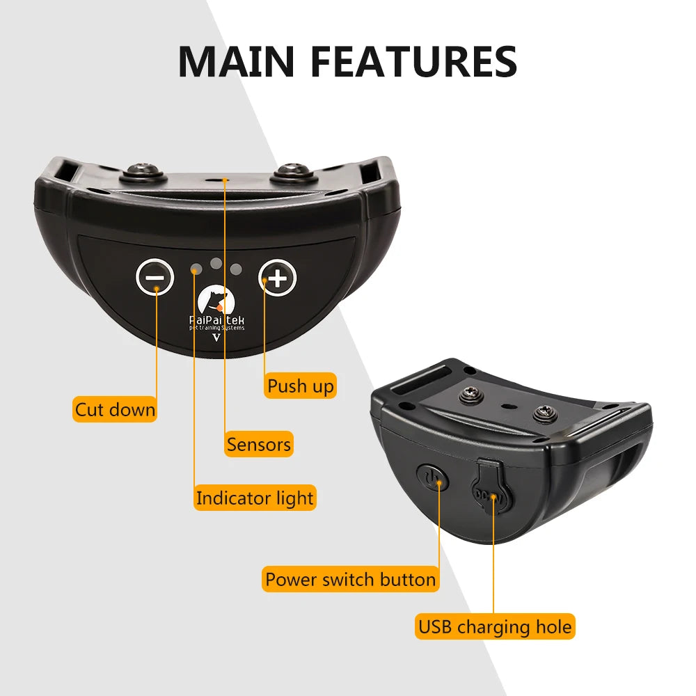 Anti-Bark Dog Training Collar Stop Barking Vibration Dog Collar Rechargeable No Shock Collar for Dog Accessories Electric Collar